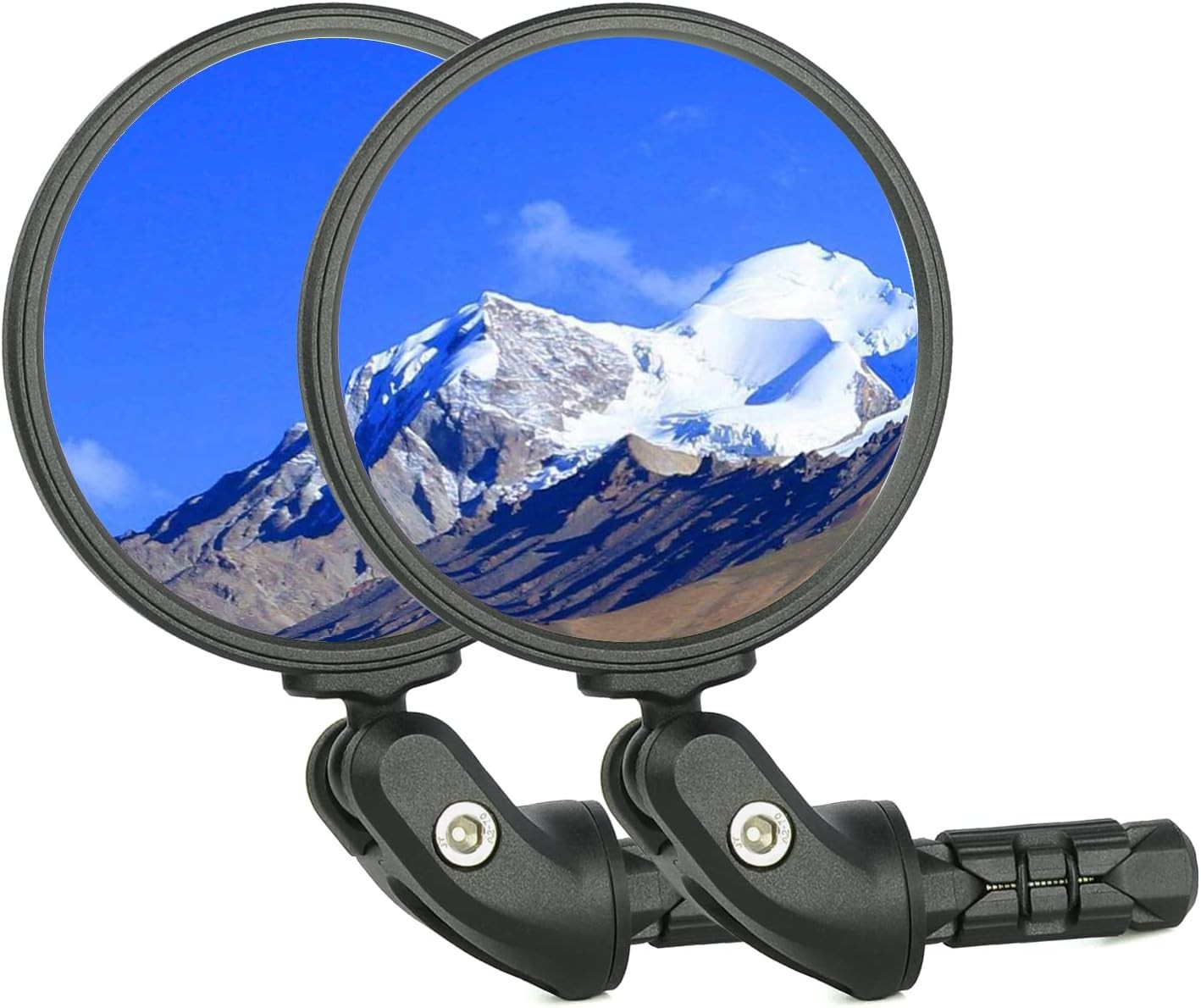 Generic Bike Bar End Mirror, HD Glass Convex Lens Bicycle Rearview Mirror