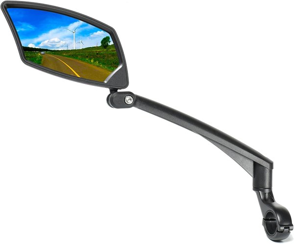 BriskMore Handlebar Bike Mirror HD Glass 360° foldable (left)