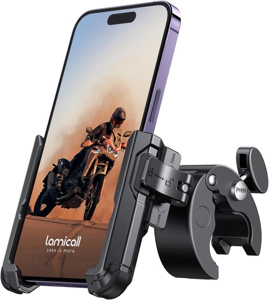 Lamicall Motorcycle/Bike Phone Mount 1s Lock (camera-friendly, 15–40mm)