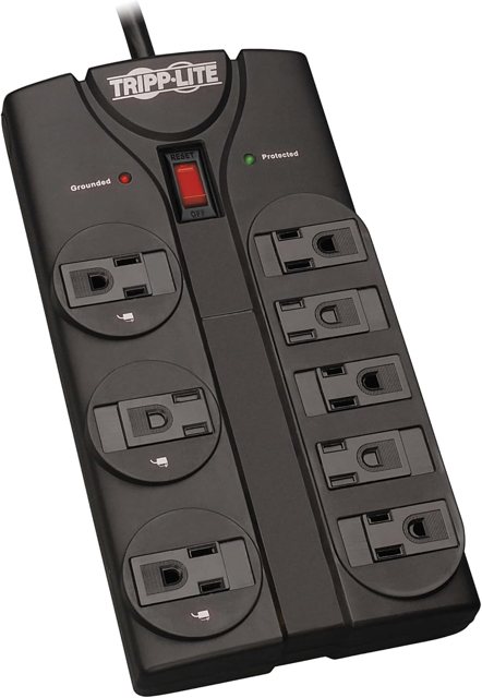 Tripp Lite Protect It! 8-Outlet Flat-Plug Surge Protector (TLP808B)