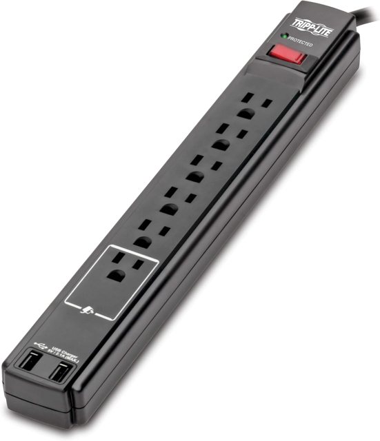 Tripp Lite Protect It! 6-Outlet Surge Protector with USB (TLP606USBB)