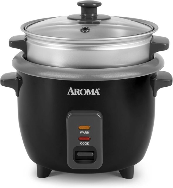 AROMA Rice Cooker and Steamer, 3-cup uncooked (ARC-363-1NGB)