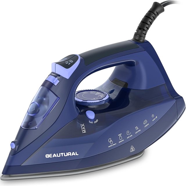 BEAUTURAL Steam Iron, Ceramic Soleplate